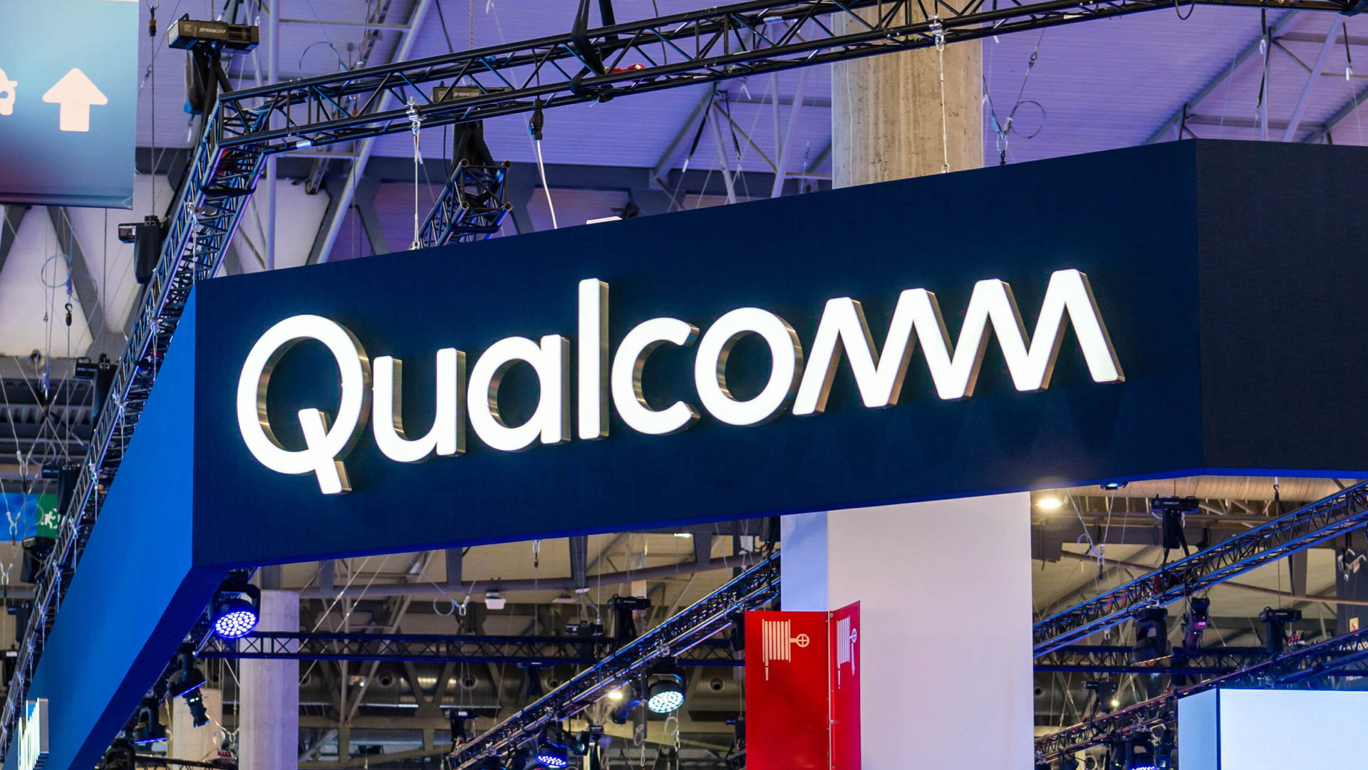 Qualcomm sign displayed outside a company building.