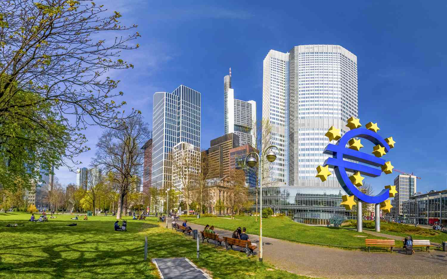 European Central Bank headquarters building in Frankfurt, Germany.