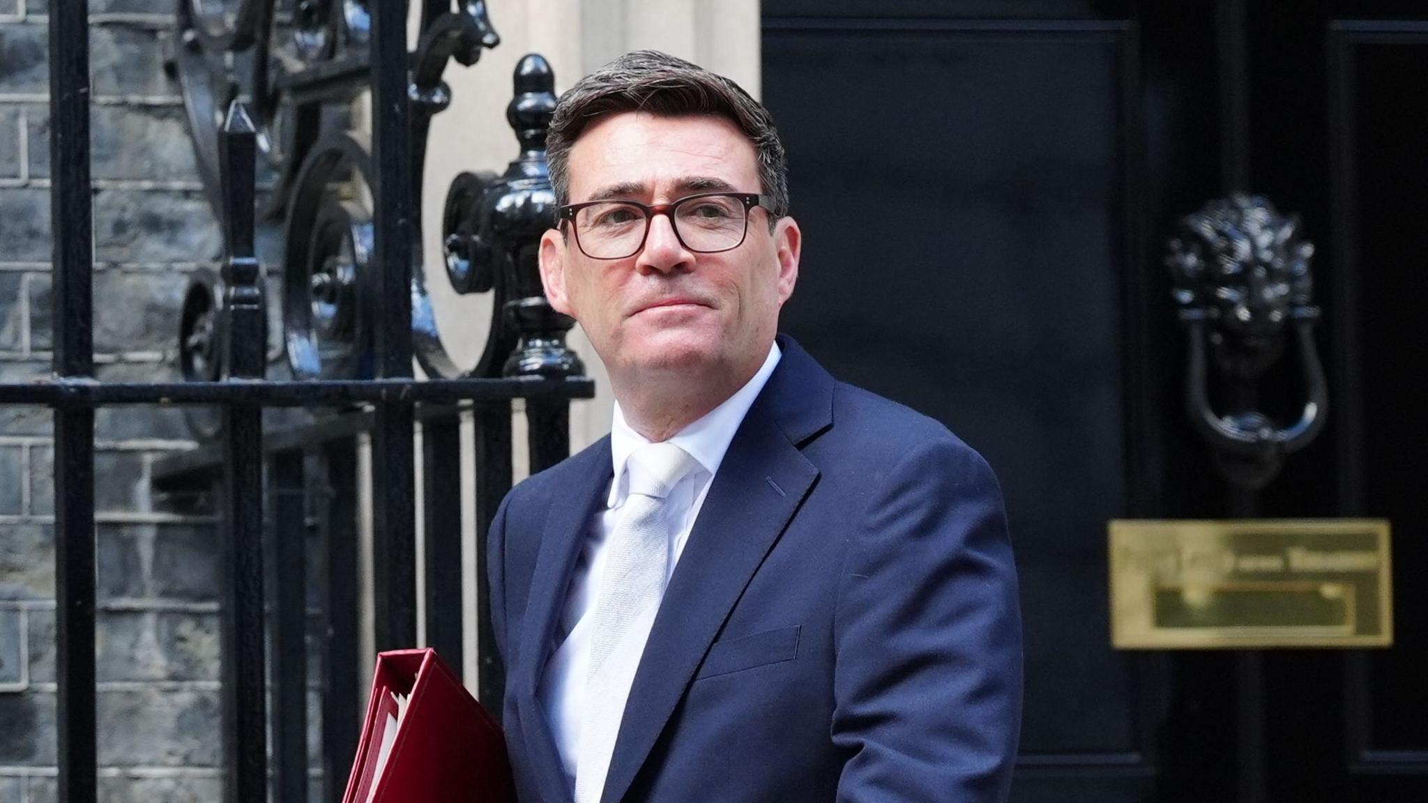 UK Prime Minister Andy Burnham outside 10 Downing Street