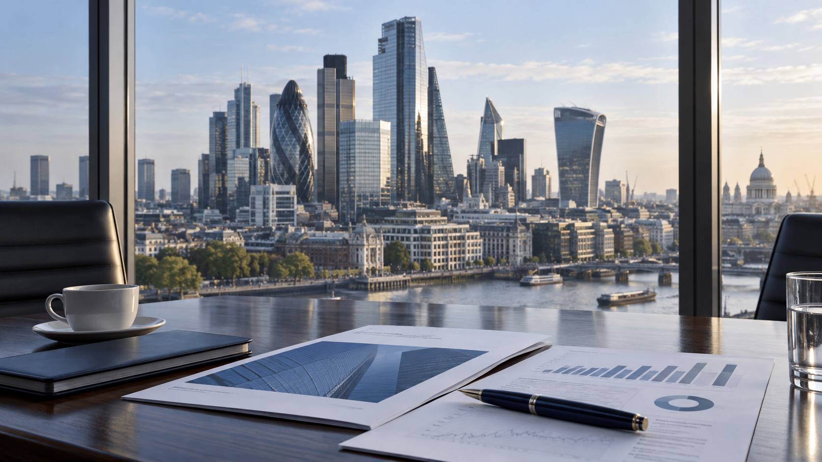 City of London skyline illustrating FTSE 100 chief executive pay in 2026