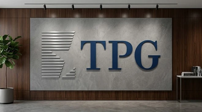 TPG logo at the private equity firm's offices