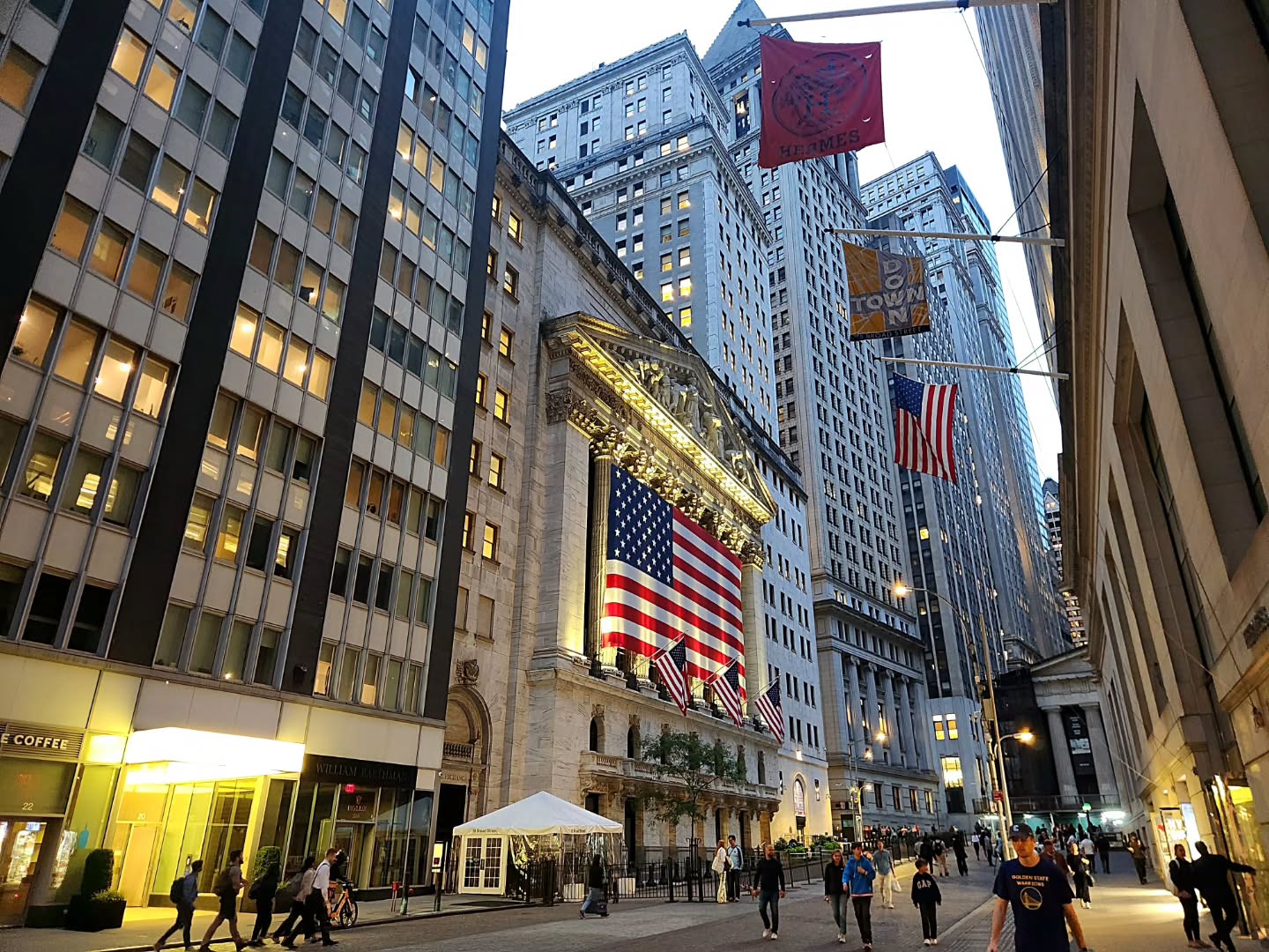 Wall Street financial district in New York City
