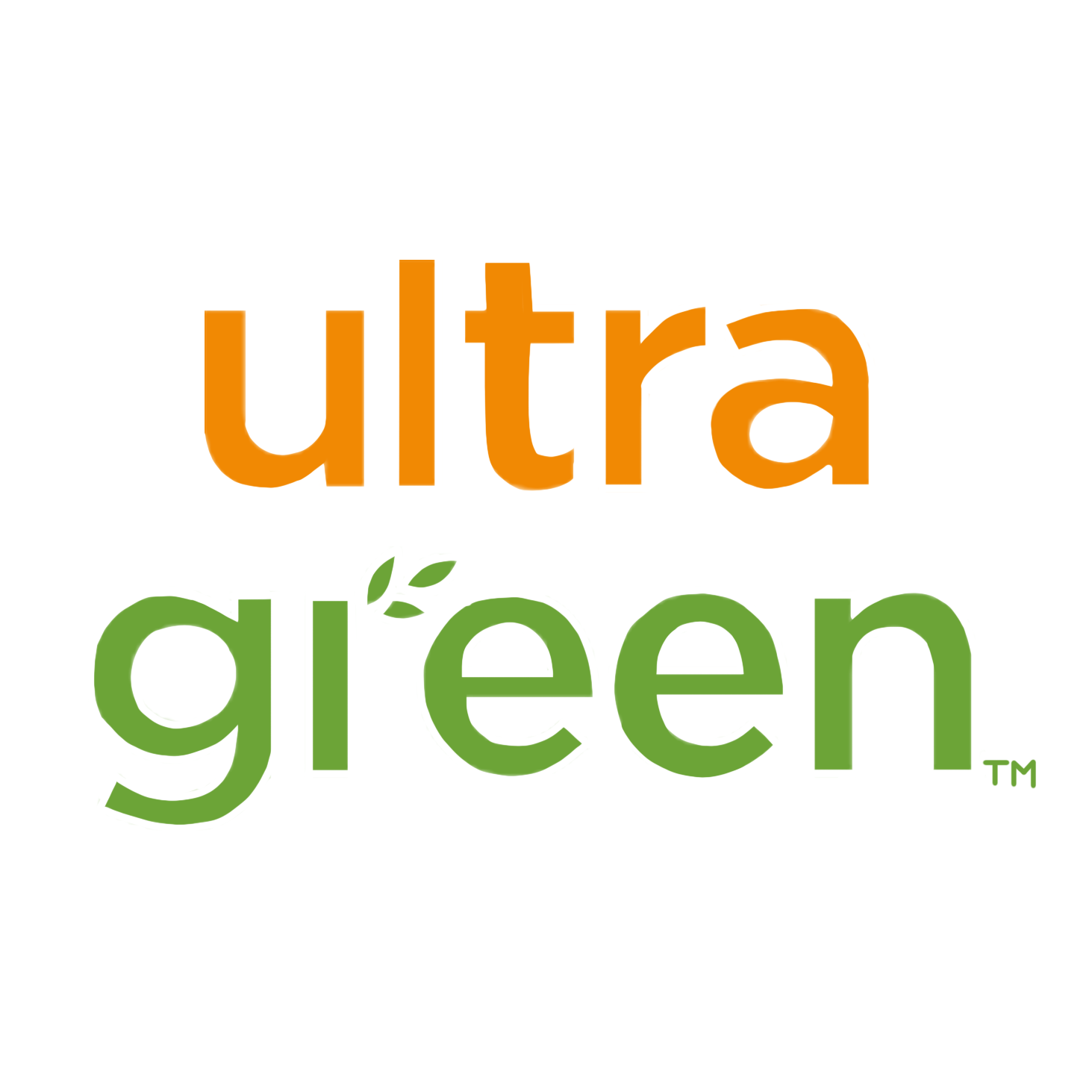 Ultra Green Packaging company logo in orange and green.