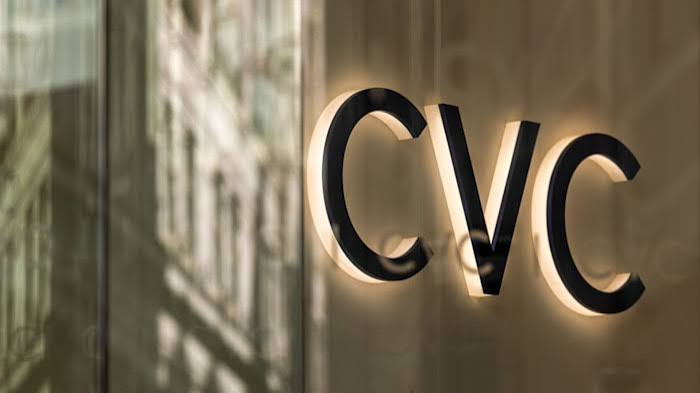 Corporate headquarters and signage for CVC Capital Partners, representing private equity acquisitions and cross-border takeover bids.